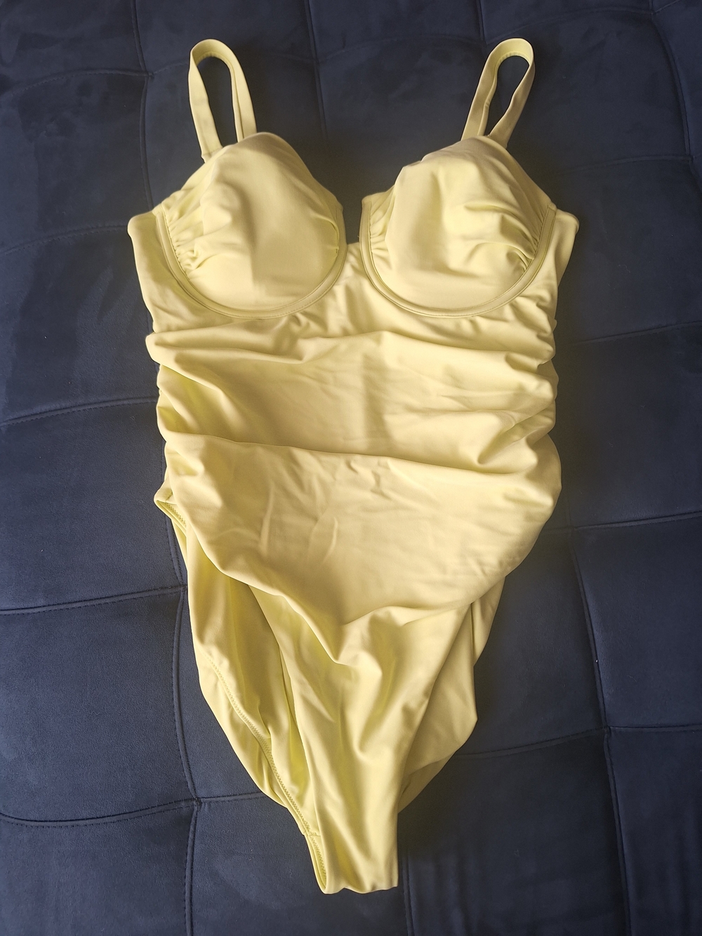 Express Yellow One-Piece Swimsuit with Built-In Cups